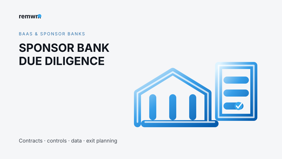Blue tube bank and checklist for sponsor bank due diligence